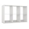 White 6 Storage Cube Bookshelf with Back Guardrail Perfect Addition for Any Room